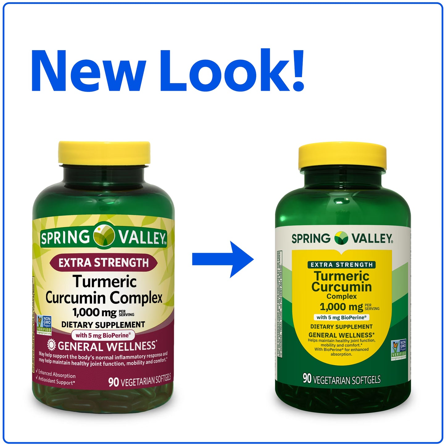 (3 pack) Spring Valley Extra Strength Turmeric Curcumin Complex Softgels Dietary Supplement, 1,000 mg, 90 Ct