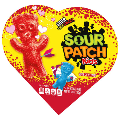 SOUR PATCH KIDS Soft & Chewy Valentines Day Candy, 6.8 oz Heart Shaped Box