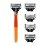 Harry's Men's 5-Blade Shaving Razor with 5 Refill Cartridges, Ember Orange