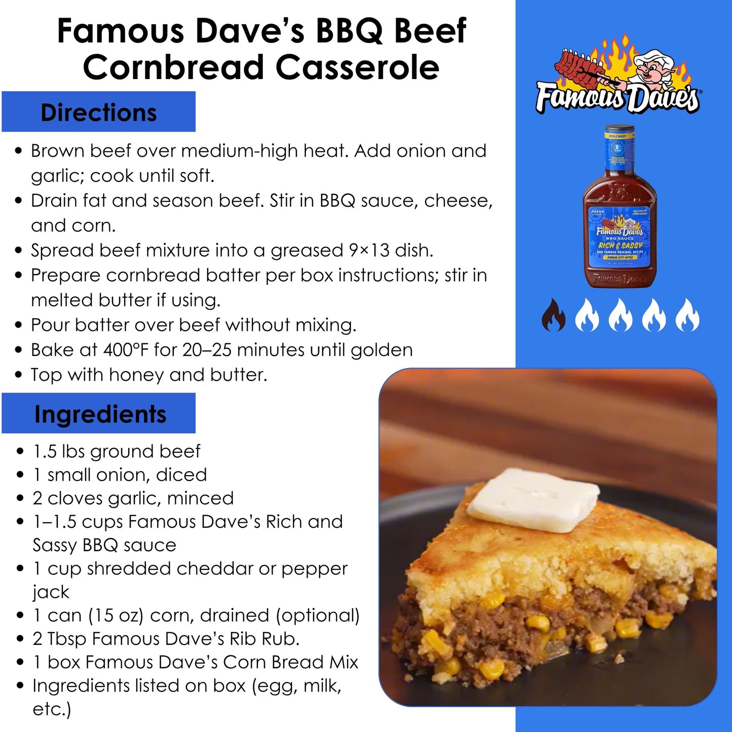 Famous Dave's Rich & Sassy BBQ Sauce, 20 oz