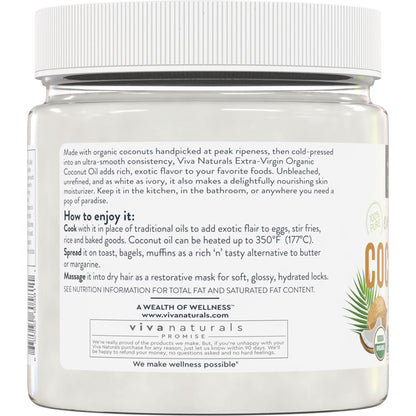 Viva Naturals Organic Extra-Virgin Coconut Oil, 16 fl oz