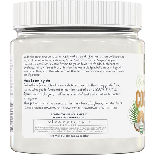 Viva Naturals Organic Extra-Virgin Coconut Oil, 16 fl oz