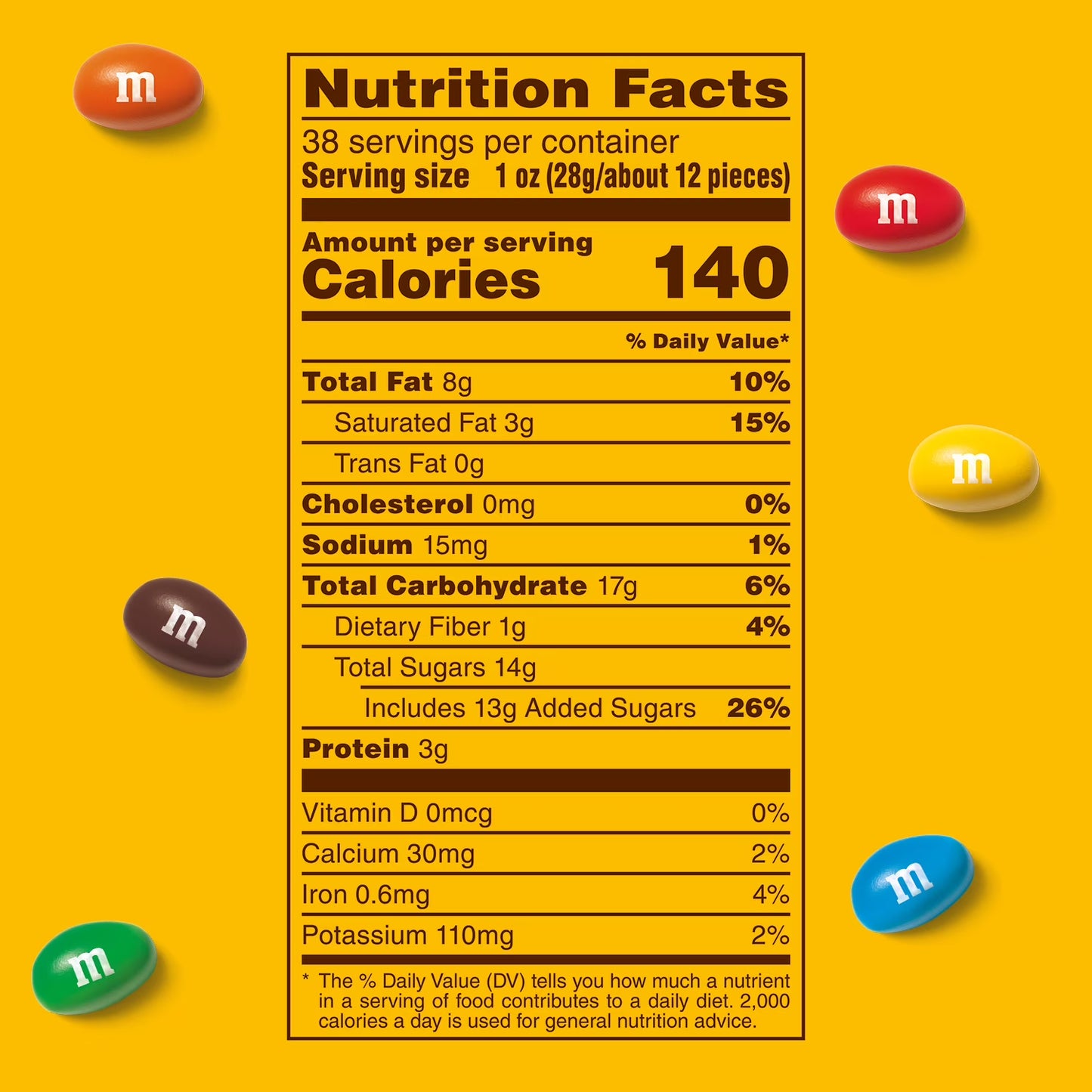 M&M'S Peanut Chocolate Movie Night Candy, Party Size Bag, 38 oz