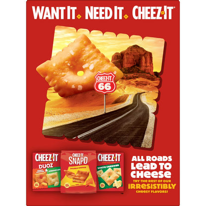 Cheez-It Grooves Sharp White Cheddar Crunchy Cheese Crackers, Snack Crackers, 9 oz
