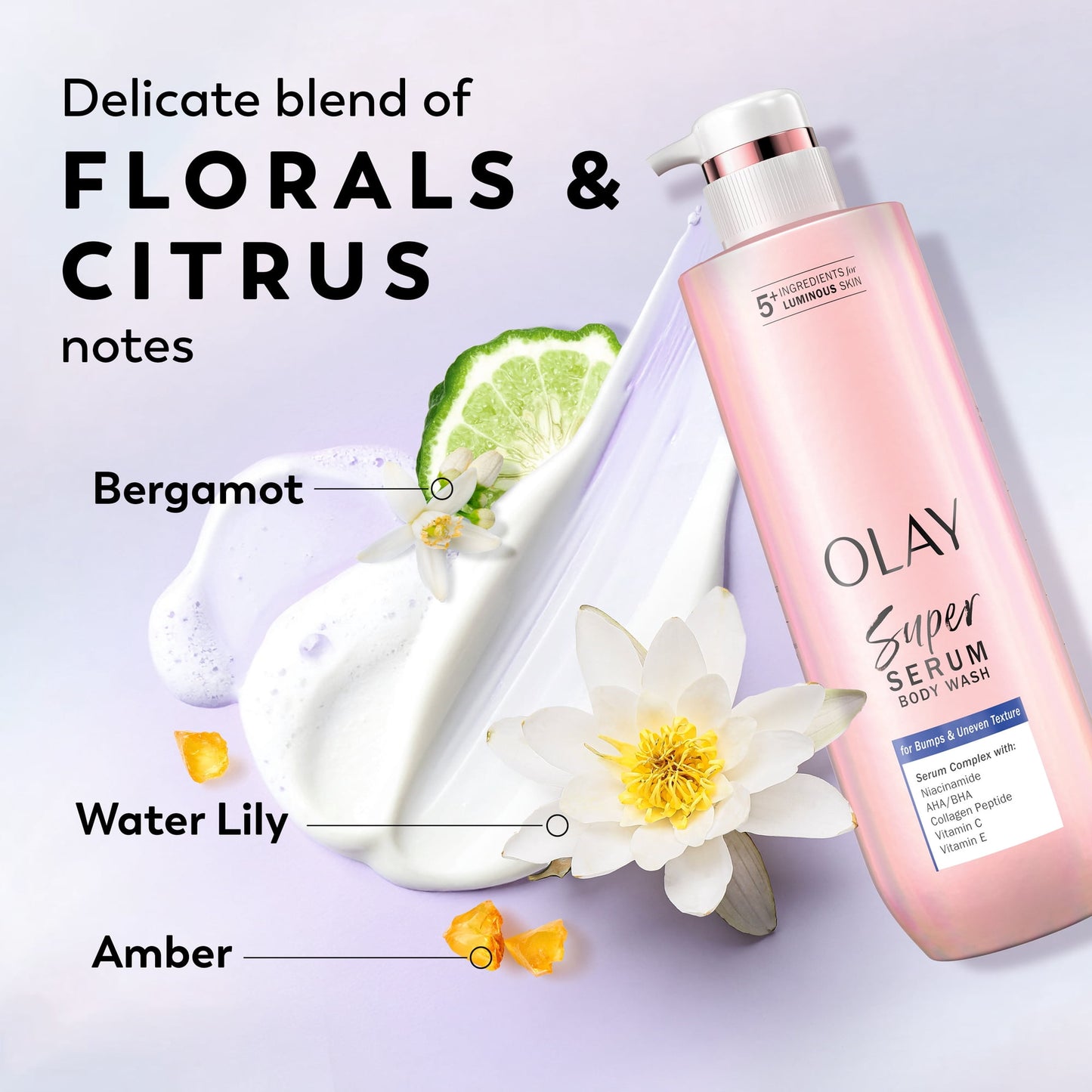 Olay Super Serum Body Wash, for Bumps & Uneven Textured Skin, Serum Complex for Luminous Skin, 20 fl oz