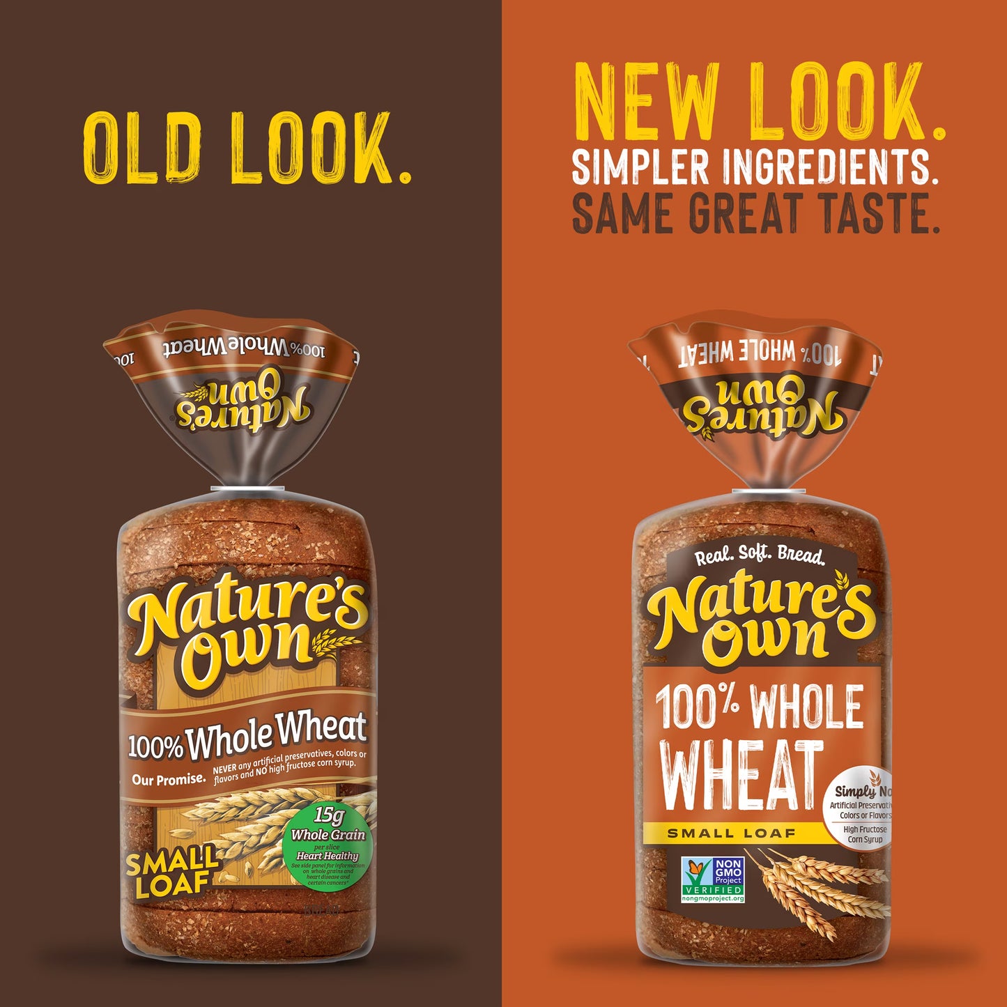 Nature's Own 100% Whole Wheat, Non-GMO Small Loaf Bread, Sandwich Bread, 12 oz Loaf