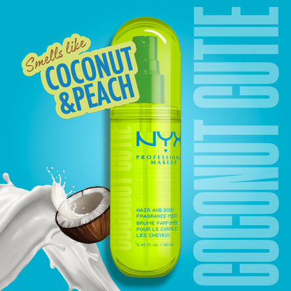 NYX Professional Makeup Fat Oil Hair & Body Fragrance Large Mist, Coconut Cutie, 5.4 fl oz