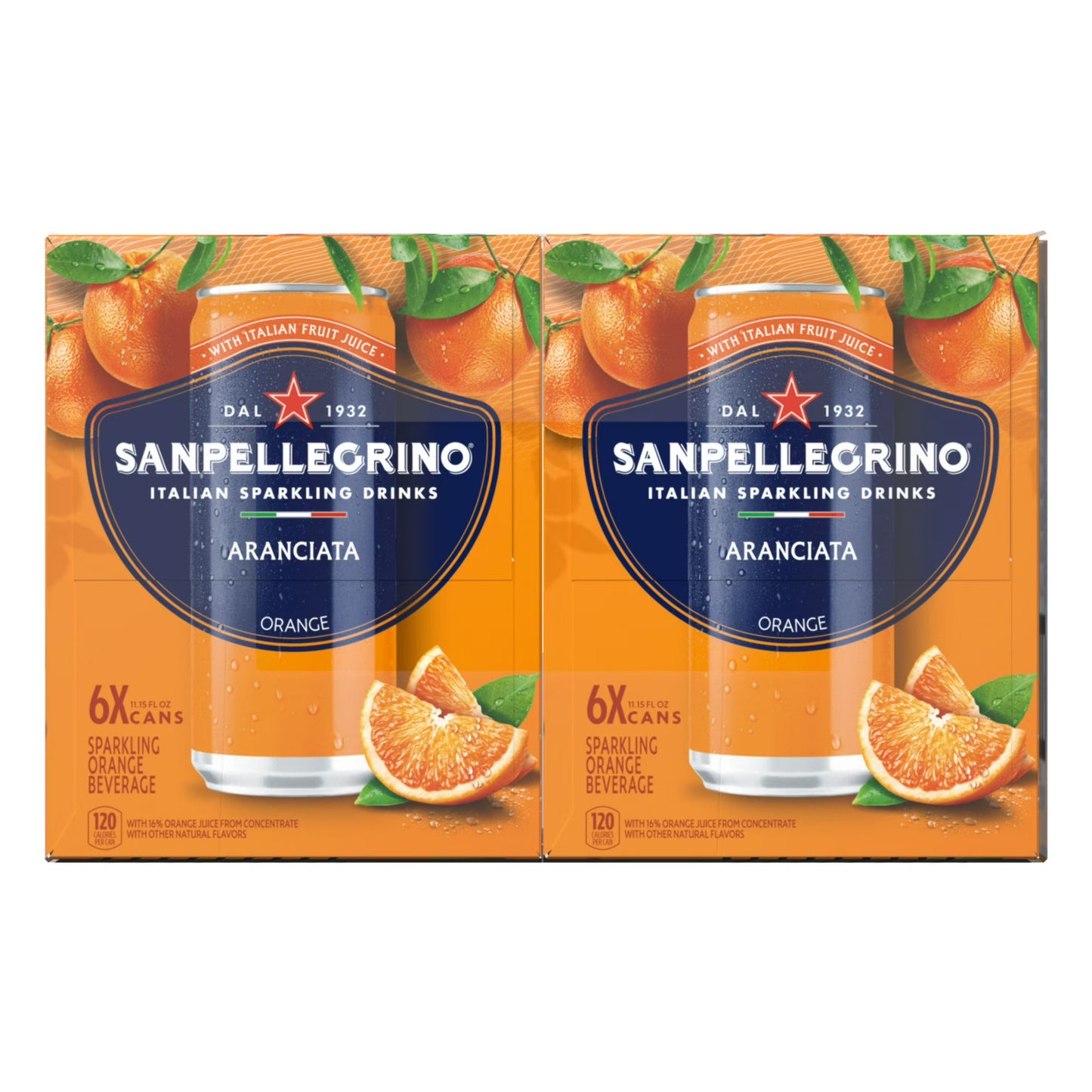 SanPellegrino Soda Italiana Sparkling Orange, 24 Pack Cans