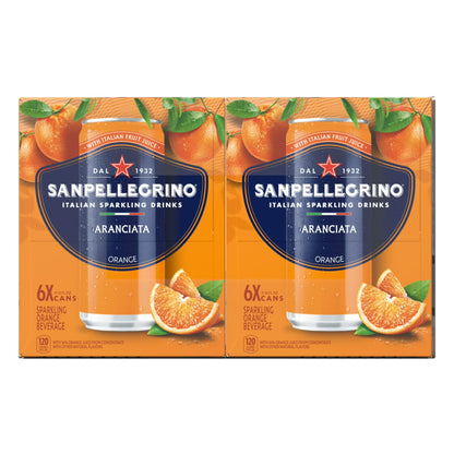 SanPellegrino Soda Italiana Sparkling Orange, 24 Pack Cans