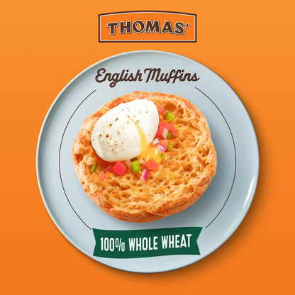 Thomas' Whole Wheat English Muffins, 6 count, English Muffins, 12 oz Tray