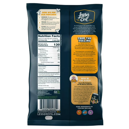 LesserEvil, Organic Popcorn, Non-GMO, Real Organic Cheddar - 4.6oz