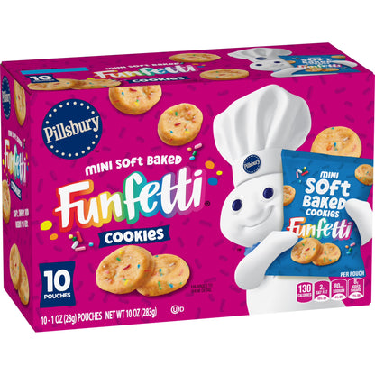 Pillsbury Funfetti Mini Soft Baked Cookies (10 Pouches)