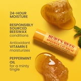 (3 pack) Burt's Bees 100% Natural Origin Moisturizing Beeswax Lip Balm, Peppermint, 1-Pack, 0.15 oz