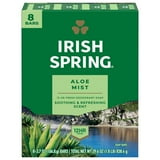 Irish Spring Aloe Mist Deodorant Bar Soap for Men, 12 Hour Fresh Deodorant Soap, 3.7 oz Bar (8 Pack)