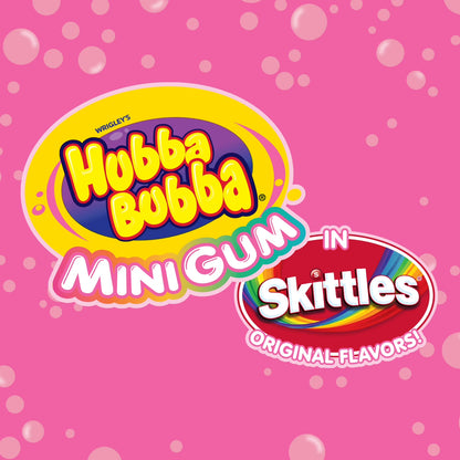 Hubba Bubba Minis Skittles Flavored Bubble Gum - 40 Ct Resealable Bottle