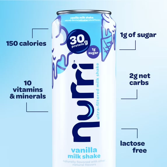Nurri Ultra-Filtered Milkshake, 30g of Protein, Vanilla, 11 fl oz Can