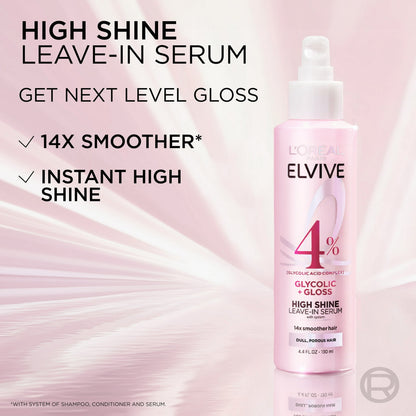 L'Oreal Paris Elvive Glycolic Gloss Shine Enhancing Serum, 4.4 fl oz