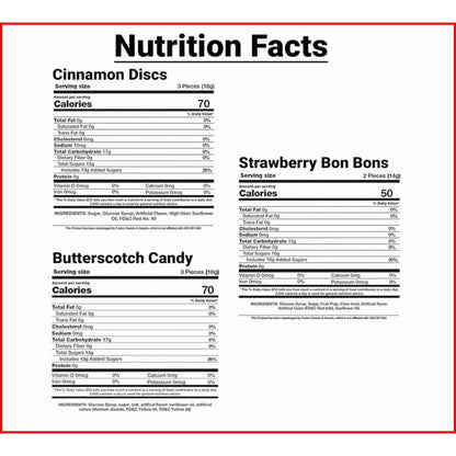 Hard Candy Assortment, Old Fashioned Mix - Butterscotch, Strawberry Filled Bon Bons, Cinnamon Discs - 1 Pound Bulk Hard Candy Individually Wrapped - Assorted Holiday Candy
