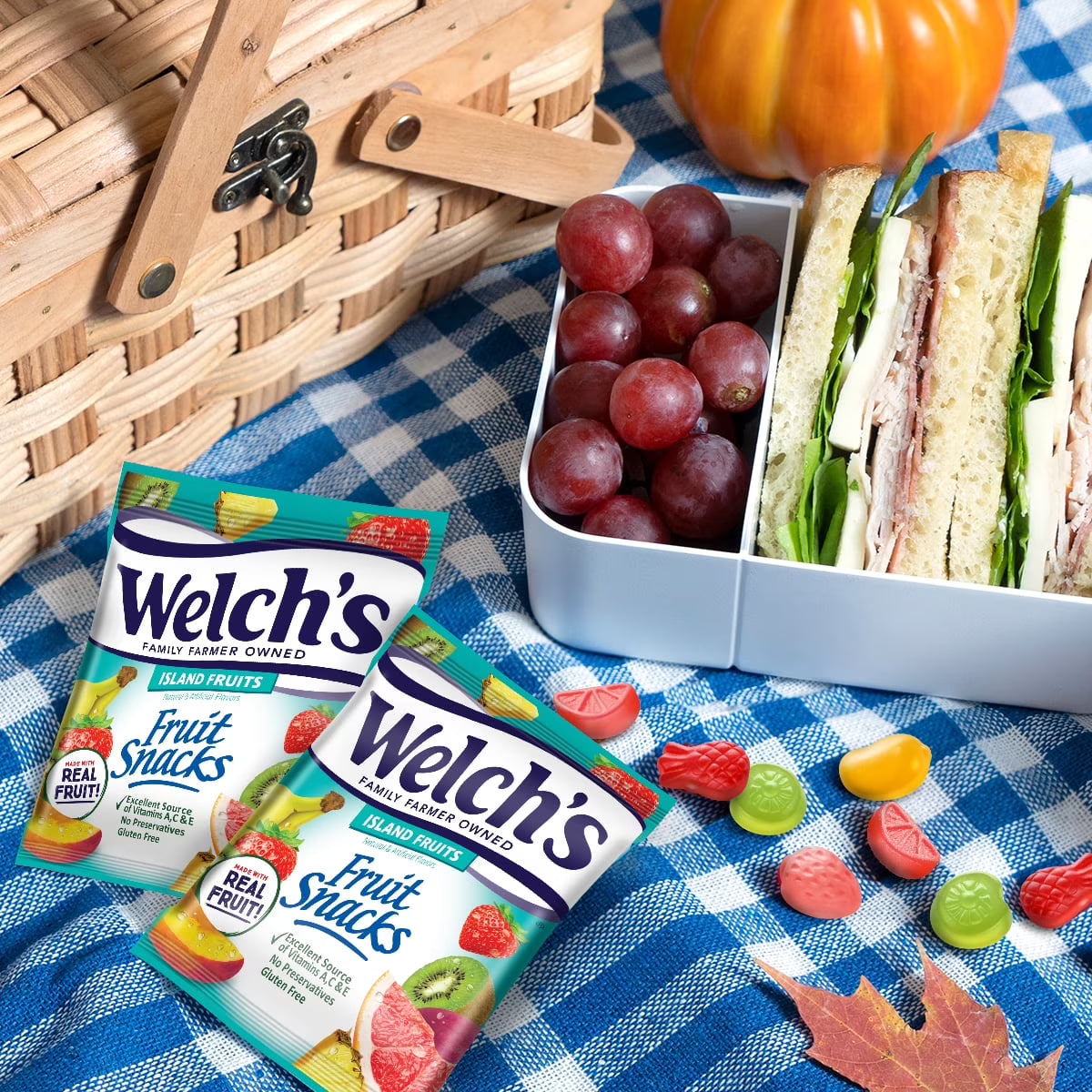 Welch's Fruit Snacks Gluten-Free Island Fruits Soft Fruit Snacks, .8 oz, 22 Count