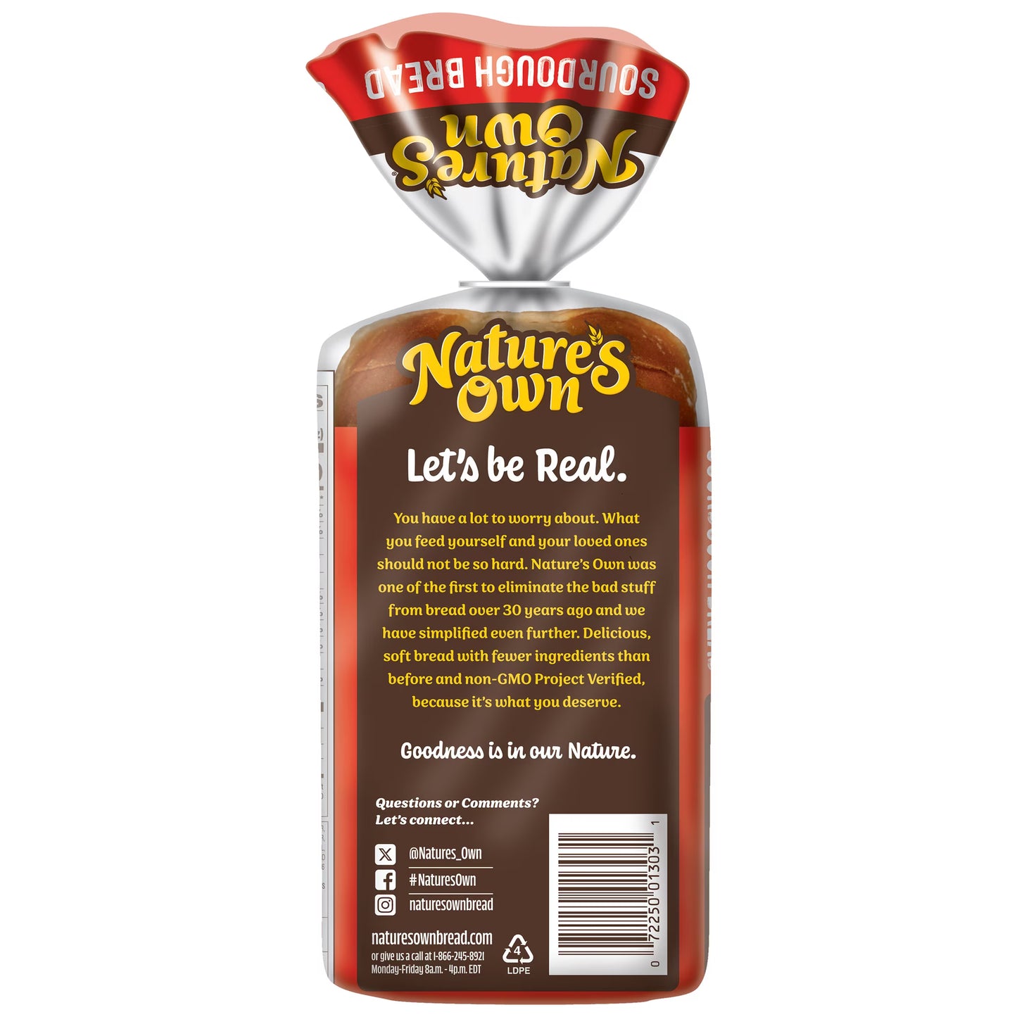 Nature's Own Sourdough, Small Loaf Size, Non-GMO Sliced Sourdough Sandwich Bread, 12 oz Loaf