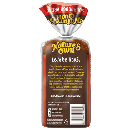 Nature's Own Sourdough, Small Loaf Size, Non-GMO Sliced Sourdough Sandwich Bread, 12 oz Loaf