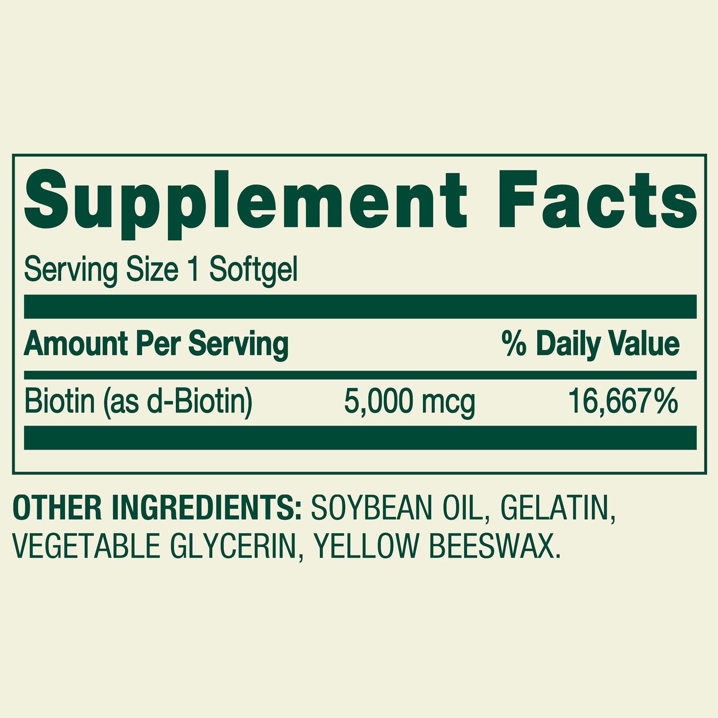 (3 pack) Spring Valley Biotin Hair/Skin/Nails Health Dietary Supplement Softgels, 5,000 mcg, 120 Count