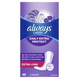 Always Panty Liners, Daily Extra Protect, Extra Long Length, Unscented liners, 92 Count
