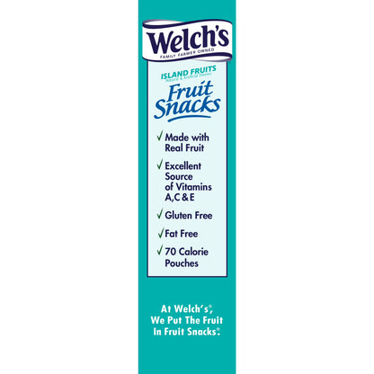 Welch's Fruit Snacks Gluten-Free Island Fruits Soft Fruit Snacks, .8 oz, 22 Count