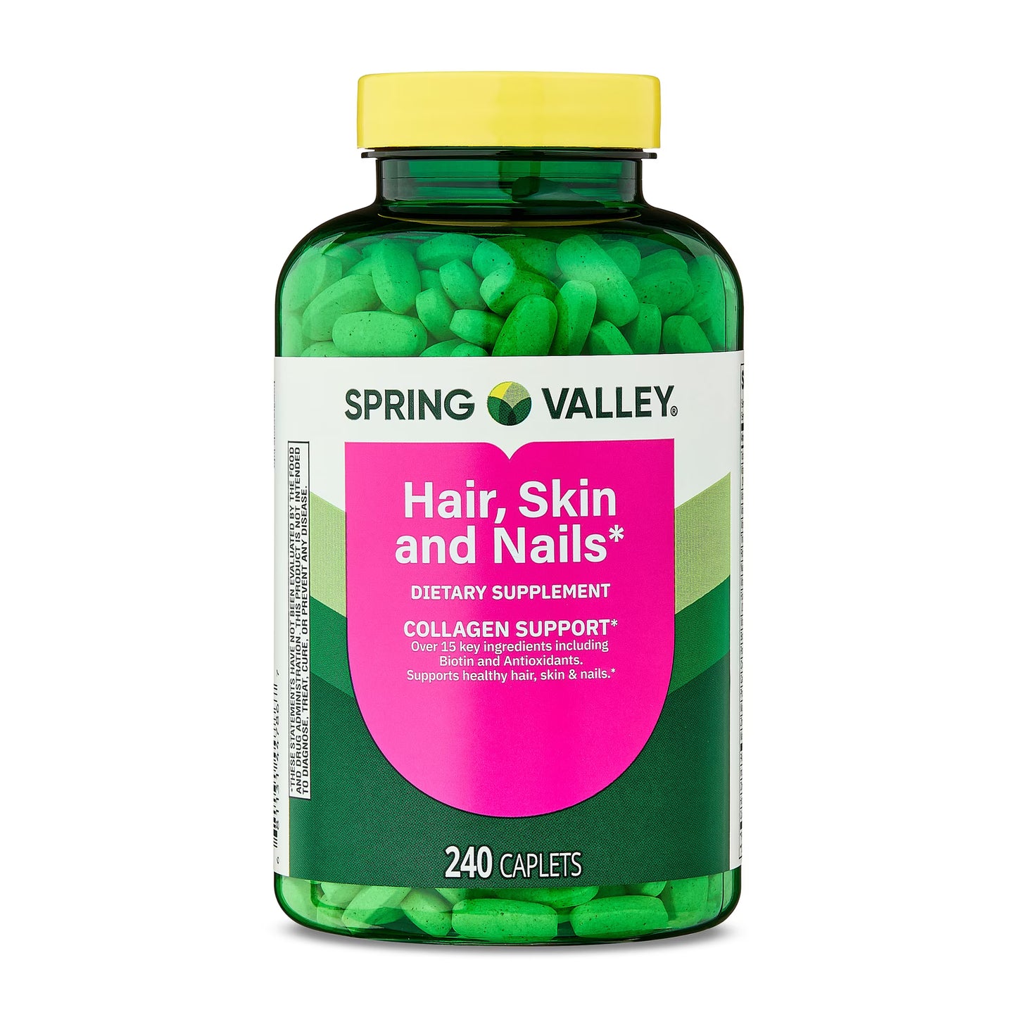 (3 pack) Spring Valley Hair, Skin & Nails Caplets Dietary Supplement, 240 Count