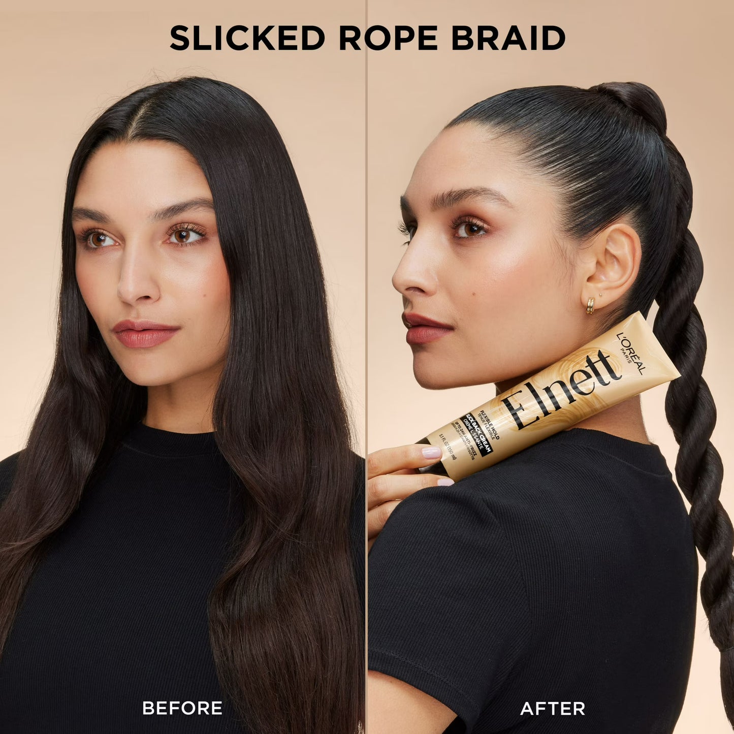 L'Oreal Paris Elnett Anti-Frizz Slick Back Styling Cream for Flexible Hold, 5.1 fl oz