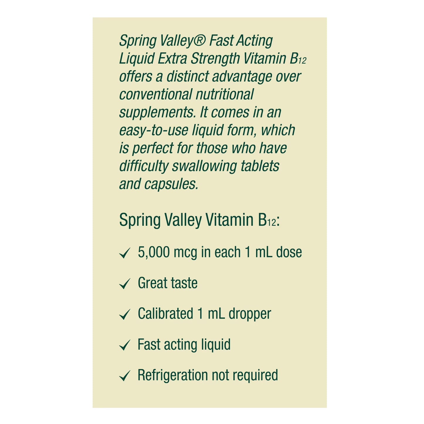 Spring Valley Vitamin B Complex Dietary Supplement with B12, Berry Flavor, 2 fl oz