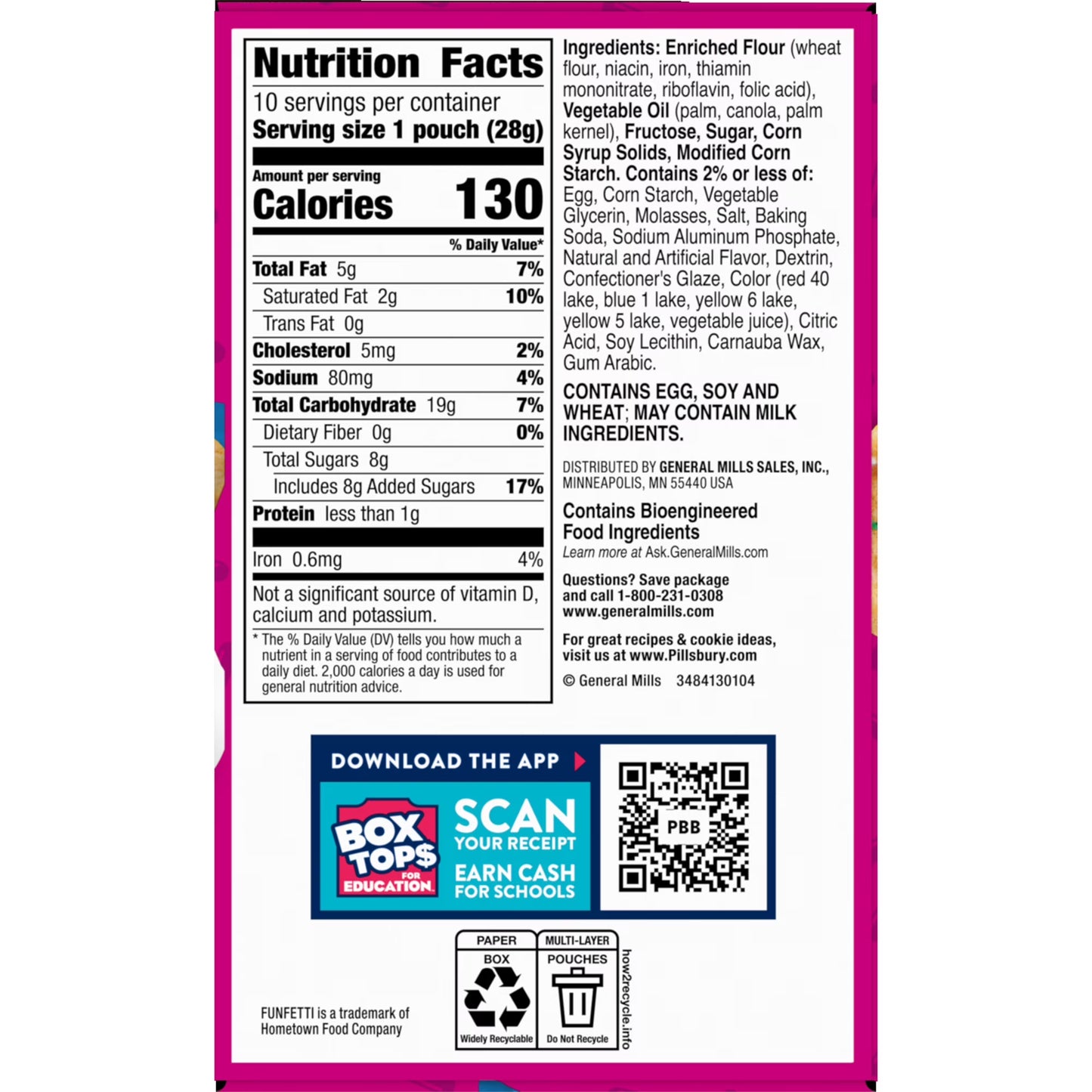 Pillsbury Funfetti Mini Soft Baked Cookies (10 Pouches)