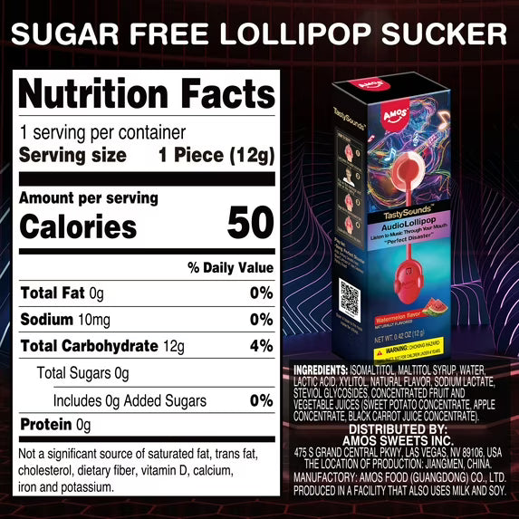 AMOS Music Lollipop Suckers Lollipop Fat Free Singing Lollipop, Creative Gift Party