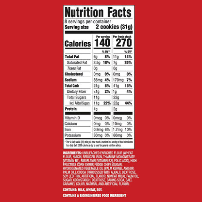 CHIPS AHOY! Fresh Stacks Chewy Fudgy Chocolate Chip Cookies, 8.66 oz (4 Multi Snack Packs)