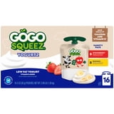 GoGo squeeZ Low Fat Yogurtz Strawberry and Banana Yogurt Snack Pouches, 3 oz (16 Pack)