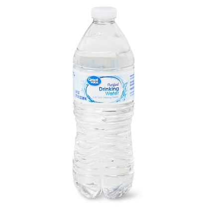 Great Value Purified Drinking Water, 16.9 fl oz, 24 Count