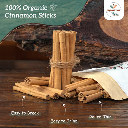 Premium Organic Ceylon Cinnamon Sticks - 1 oz (28g) 5–7 sticks, 4 inches each, True Ceylon, USDA Certified, Non-GMO, Gluten-Free, Pure Sri Lankan Cinnamon for Cooking & Baking