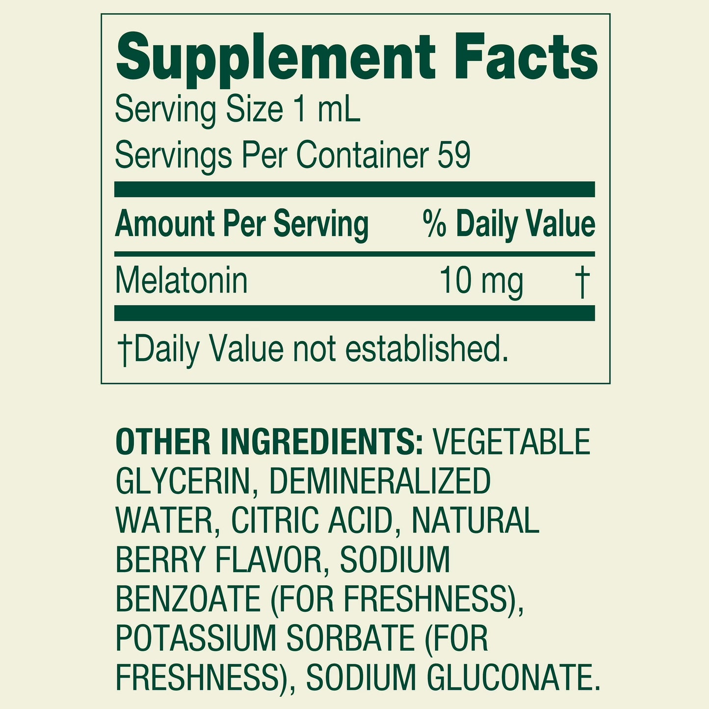 Spring Valley Liquid Melatonin Sleep Support Dietary Supplement, 10 mg, 2 fl oz