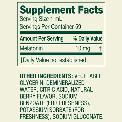 Spring Valley Liquid Melatonin Sleep Support Dietary Supplement, 10 mg, 2 fl oz