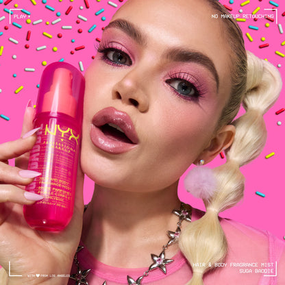 NYX Professional Makeup Fat Oil Vanilla Whipped Cream Body Spray Hair Mist, Suga Baddie, 5.4 fl oz