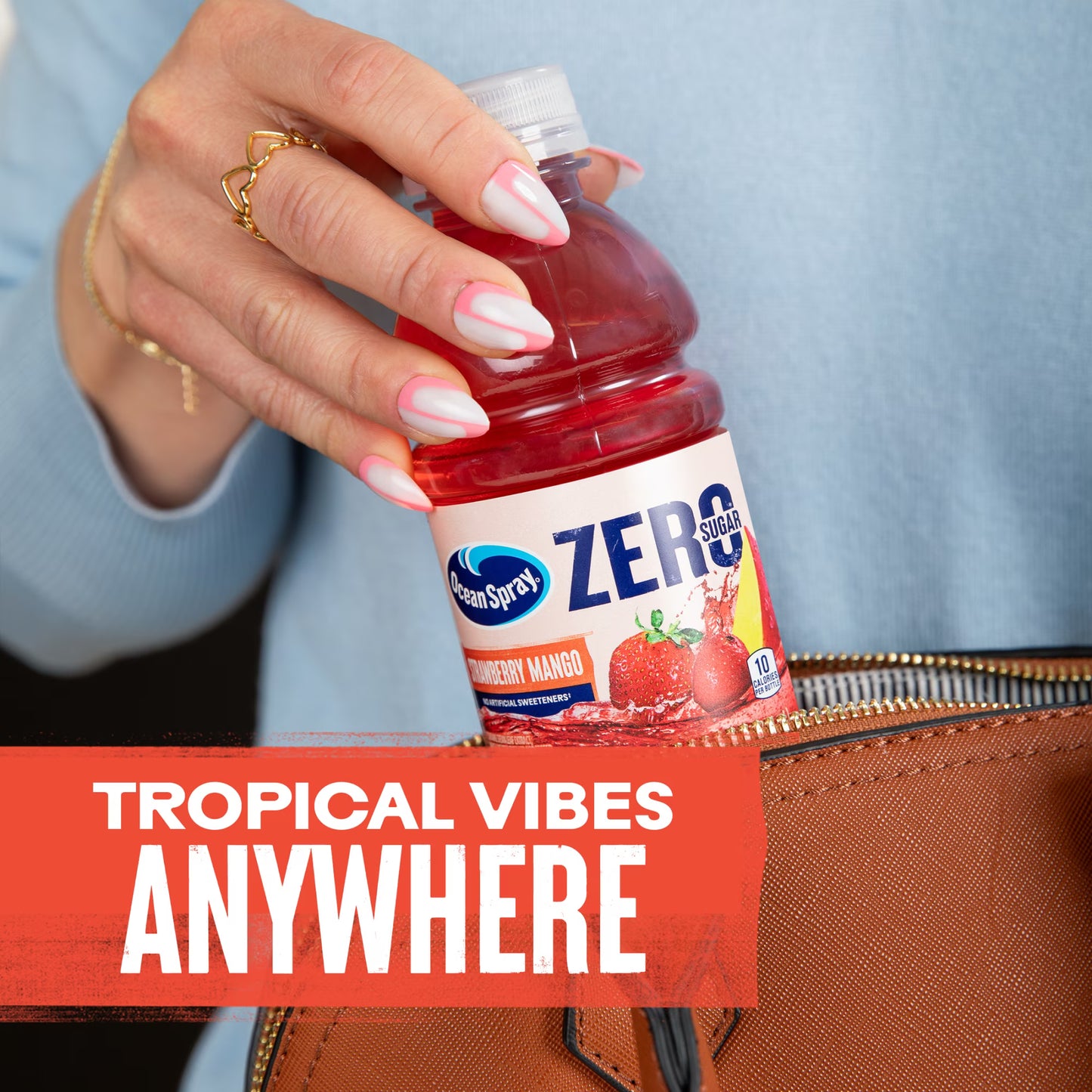 Ocean Spray ZERO Sugar Strawberry Mango Juice Drink, 10 Fl Oz Bottle, 6 Count