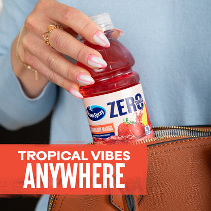 Ocean Spray ZERO Sugar Strawberry Mango Juice Drink, 10 Fl Oz Bottle, 6 Count