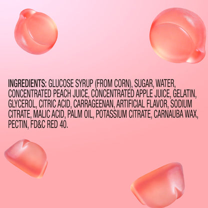 AMOS Peelerz Peach Theatre Box Gummy Candy, Gluten, Milk and Nut Free, 1 Count, 3 Oz