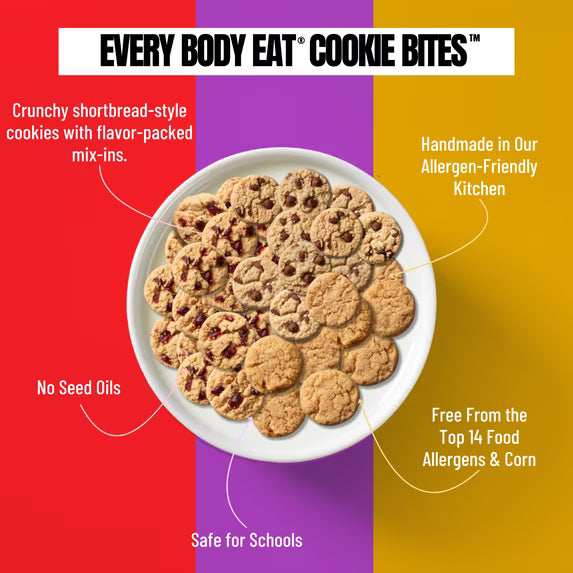 Every Body Eat Crunchy Cookie Bites, Gluten & Dairy Free, Vegan, School Lunch Snacks, (5 Ounce (Pack of 3), Variety Pack)