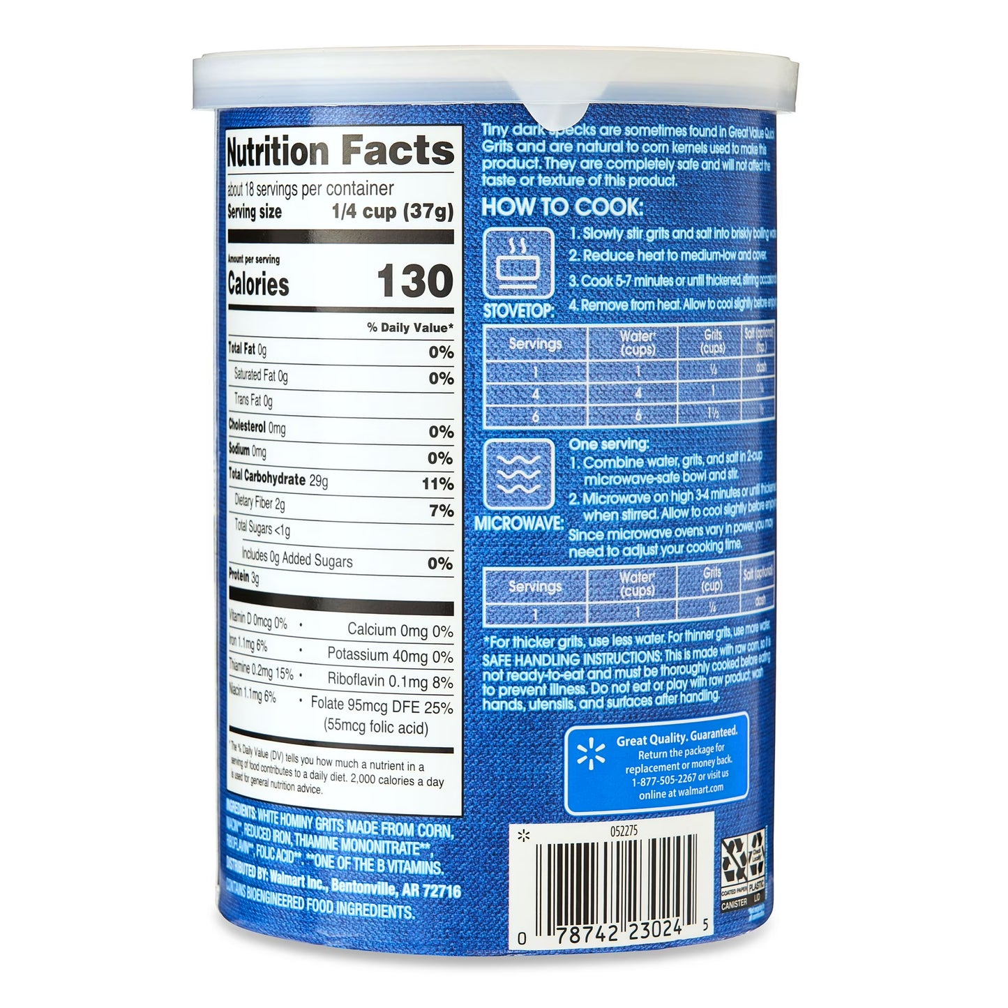 (4 pack) Great Value Quick Grits, 24 oz