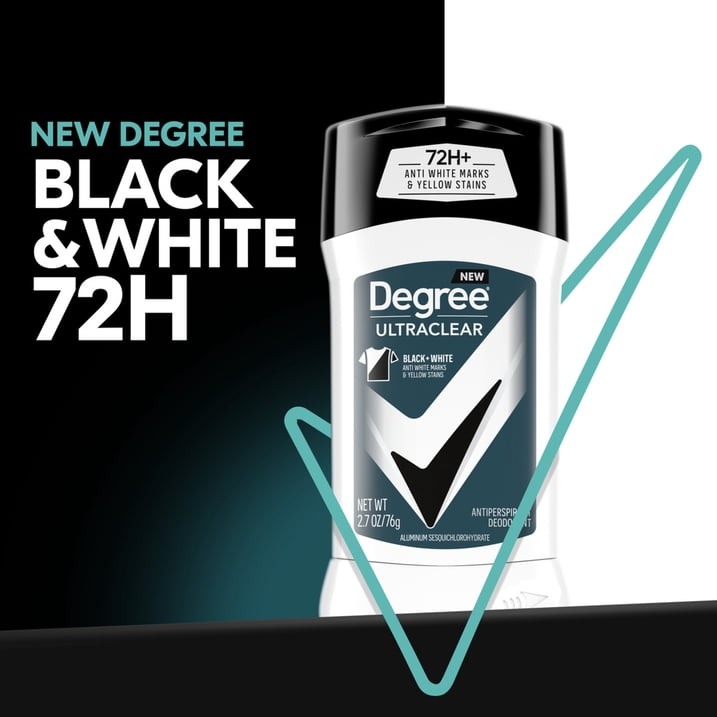 Degree Men UltraClear Antiperspirant Deodorant 72-Hour Sweat and Odor Protection Black+White Antiperspirant For Men With MotionSense Technology, 2.6oz