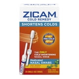 Zicam Cold Remedy Cold Shortening Medicated Nasal Swabs Zinc-Free, 20 Count