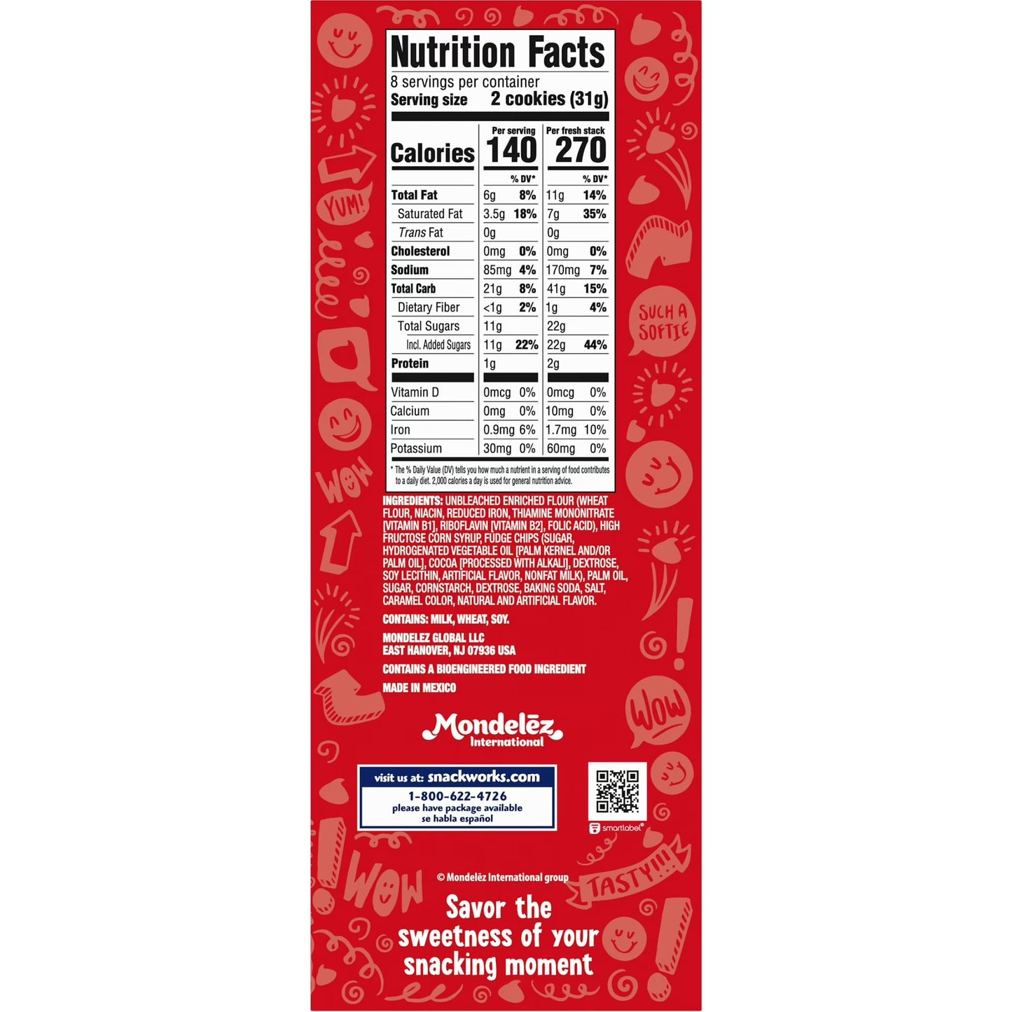 CHIPS AHOY! Fresh Stacks Chewy Fudgy Chocolate Chip Cookies, 8.66 oz (4 Multi Snack Packs)