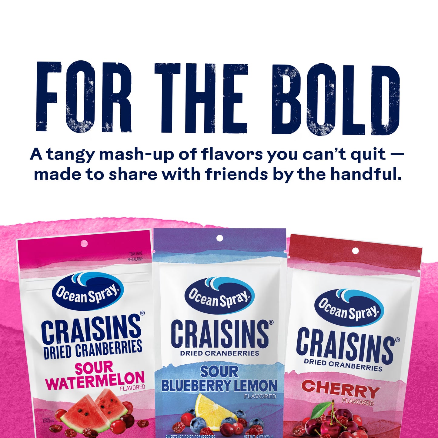 Ocean Spray Sour Watermelon Flavored Craisins Dried Cranberries, 6oz