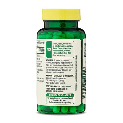 Spring Valley Alpha Lipoic Acid, Antioxidant Support, Dietary Supplement, 200mg Capsule, 100 Count